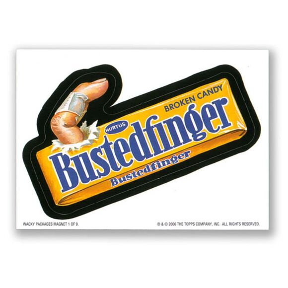 2005 Topps Wacky Packages Card - Series 3 - Magnet #M1 Bustedfinger - Picture 1 of 2